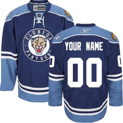 Men Women Youth Toddler Navy Blue Jersey - Customized Reebok Florida Panthers Third  II