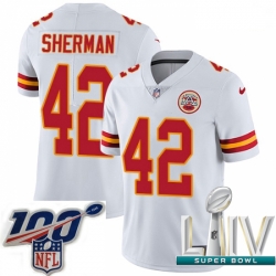 2020 Super Bowl LIV Men Nike Kansas City Chiefs #42 Anthony Sherman White Vapor Untouchable Limited Player NFL Jersey