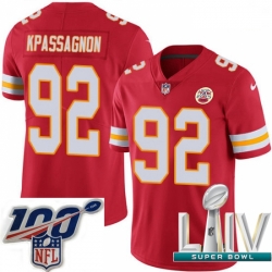 2020 Super Bowl LIV Men Nike Kansas City Chiefs #92 Tanoh Kpassagnon Red Team Color Vapor Untouchable Limited Player NFL Jersey