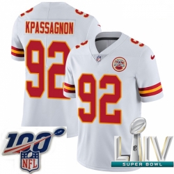 2020 Super Bowl LIV Men Nike Kansas City Chiefs #92 Tanoh Kpassagnon White Vapor Untouchable Limited Player NFL Jersey