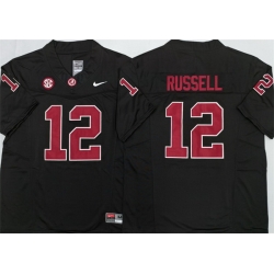 Men Alabama Crimson Tide  12 Keelon Russell Black 2026 F U S E Stitched Football Jersey