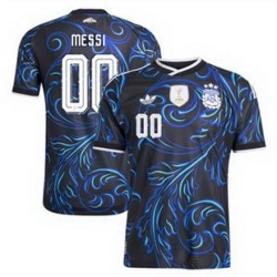 Men 00 Custom Argentina National Team adidas 2026 Away Replica Jersey Black 1