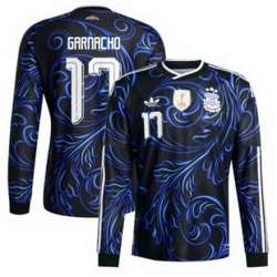 Men 17Alejandro Garnacho Argentina National Team adidas 2026 Away Replica Jersey Black 1