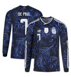 Men 7Rodrigo De Paul Argentina National Team adidas 2026 Away Replica Jersey Black 1