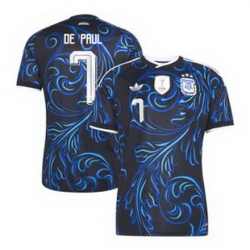 Men 7Rodrigo De Paul Argentina National Team adidas 2026 Away Replica Jersey Black 2