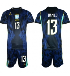 Youth Brazil 2026 FIFA World Cup Blue Away Soccer Jersey DANILO #13 Youth Brazil 2026 FIFA World Cup Blue Away Soccer Jersey DANILO #13