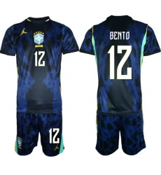Men Brazil 2026 FIFA World Cup Blue Away Soccer Jersey BENTO #12 Men Brazil 2026 FIFA World Cup Blue Away Soccer Jersey BENTO #12
