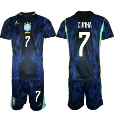 Men Brazil 2026 FIFA World Cup Blue Away Soccer Jersey CUNHA #7 Men Brazil 2026 FIFA World Cup Blue Away Soccer Jersey CUNHA #7