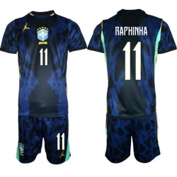 Men Brazil 2026 FIFA World Cup Blue Away Soccer Jersey RAPHINHA #11