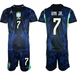Men Brazil 2026 FIFA World Cup Blue Away Soccer Jersey VINI JR. #7