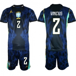 Men Brazil 2026 FIFA World Cup Blue Away Soccer Jersey VINICIUS #2