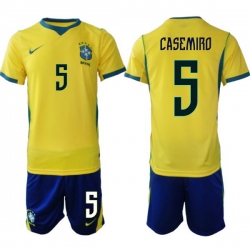 Men Brazil 2026 FIFA World Cup Yellow Home Soccer Jersey CASEMIRO #5