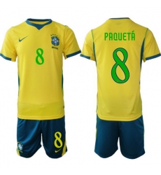 Men Brazil 2026 FIFA World Cup Yellow Home Soccer Jersey PAQUETÁ #8 Men Brazil 2026 FIFA World Cup Yellow Home Soccer Jersey PAQUETÁ #8
