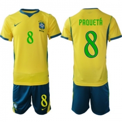 Men Brazil 2026 FIFA World Cup Yellow Home Soccer Jersey PAQUETÁ #8