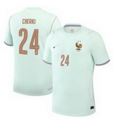 Men 24Rayan Cherki France Jersey 1 Men 24Rayan Cherki France Jersey 1