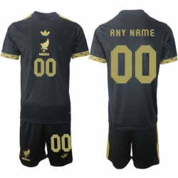 Men Mexico 2025 Soccer Jerseys BlackGold CUSTOM