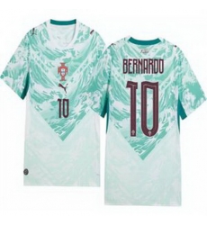 Men 10 Portugal Replica Bernardo Silva Long Sleeve Away Jersey   1