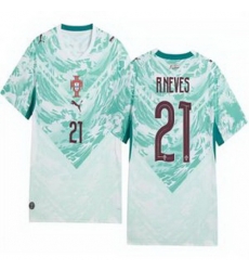 Men 21 Portugal Replica Ruben Neves Long Sleeve Away Jersey   1