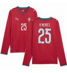 Men 25 Portugal Nuno Mendes Home Replica Jersey   2