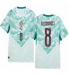 Men 8 Portugal Replica Bruno Fernandes Long Sleeve Away Jersey   1