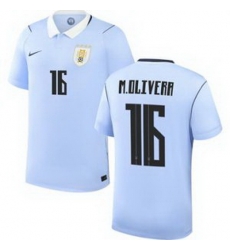 Men 16 Uruguay Mathias Olivera Away Replica Jersey World   1