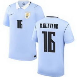 Men 16 Uruguay Mathias Olivera Away Replica Jersey World   1