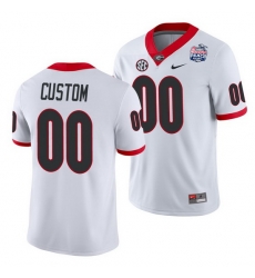 Georgia Bulldogs Custom White 2021 Peach Bowl College Football Jersey