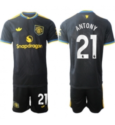 Men Manchester United 2026 Soccer Jerseys Black #21 ANTONY