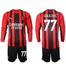 Men AC Milan Long Sleeve Soccer Jerseys 502