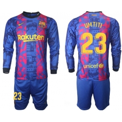 Men Barcelona Long Sleeve Soccer Jerseys 501