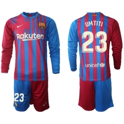 Men Barcelona Long Sleeve Soccer Jerseys 562