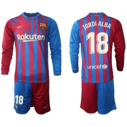 Men Barcelona Long Sleeve Soccer Jerseys 567