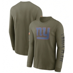 Men New York Giants Olive 2022 Salute To Service Long Sleeve T Shirt