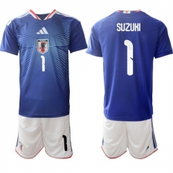 Men Japan 2026 Soccer Jerseys Blue #1 Junnosuke Suzuki
