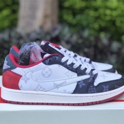 x Travis Scott x Air Jordan 1 Low Custom made Red White