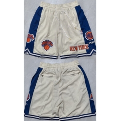 Men New York Knicks White 2025 Shorts Men New York Knicks White 2025 Shorts