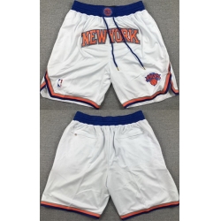 Men New York Knicks White Shorts II Men New York Knicks White Shorts II