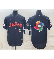 Men Japan Baseball 2023 Black World Baseball Big Logo With Patch Classic Stitched Jersey