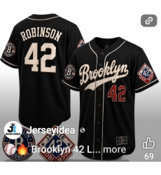 Brooklyn Dodgers 42 Jackie Robinson Black Fashion Jersey Brooklyn Dodgers 42 Jackie Robinson Black Fashion Jersey