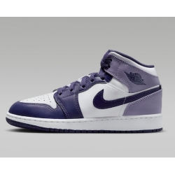 Air Jordan 1 Women Basketball Shoes Purple White 24EC8