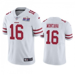 Youth NFL San Francisco 49ers 16 Joe Montana White Vapor Untouchable Limited Stitched 2024 Super Bowl LVIII Jersey