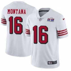 Men NFL San Francisco 49ers 16 Joe Montana White Throwback Vapor Untouchable Limited Stitched 2024 Super Bowl LVIII Jersey