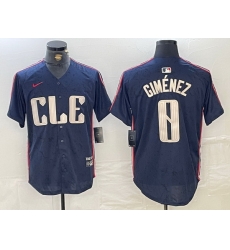 Men Cleveland Guardians 0 Andres Gimenez Navy 2024 City Connect Limited Stitched jerseys