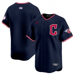 Men Cleveland Guardians Blank Navy 2025 Alternate Limited Stitched Baseball Jersey