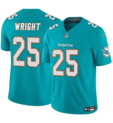 Youth Miami Dolphins 25 Jaylen Wright Aqua 2024 F U S E Vapor Limited Stitched Jersey