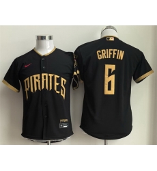Youth Pittsburgh Pirates 6 Konnor Griffin Black 2026 City Connect Stadium Stitched Baseball Jersey Youth Pittsburgh Pirates 6 Konnor Griffin Black 2026 City Connect Stadium Stitched Baseball Jersey