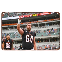 Cincinnati Bengals Aluminum Sign 12x8 Inch Ted Karras 001