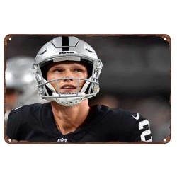 Los Angeles Raiders Aluminum Sign 12x8 Inch Daniel Carlson 001