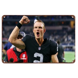 Los Angeles Raiders Aluminum Sign 12x8 Inch Daniel Carlson 004