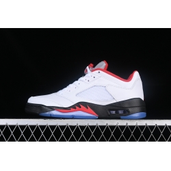 AIR JORDAN 5 LOW WHITE RED SILVER BLACK CU4523 100